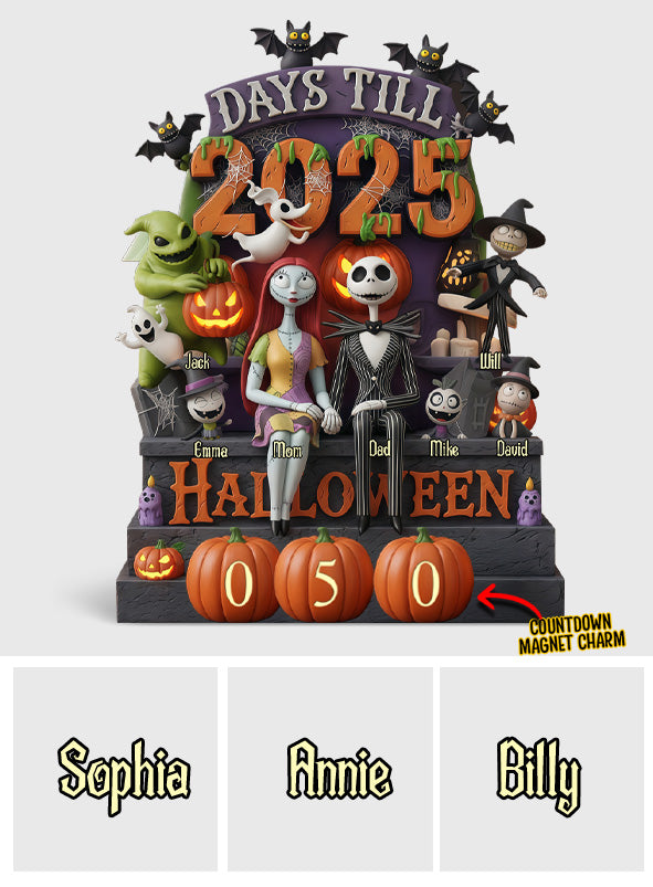 Personalized Halloween Countdown Interchangeable Plaque with Charms Interchangeable Plaque GradoCreations