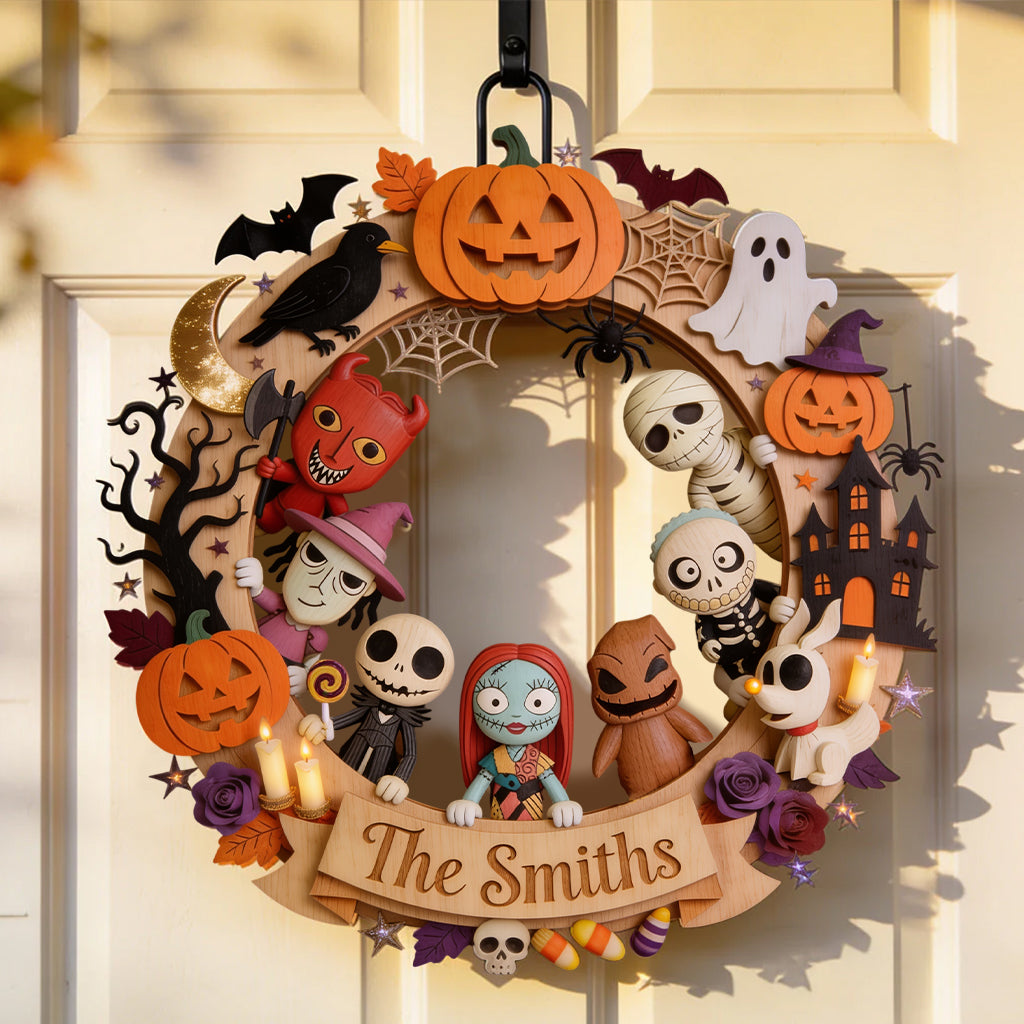 Personalized Halloween Custom Shaped Wood Sign Gift for Family Wood Sign GradoCreations