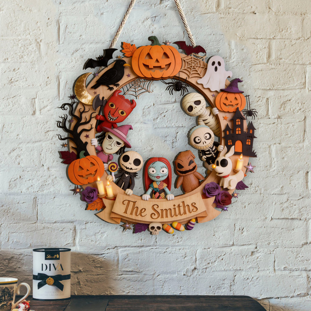 Personalized Halloween Custom Shaped Wood Sign Gift for Family Wood Sign GradoCreations