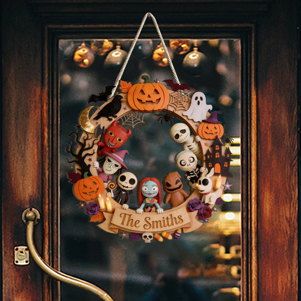 Personalized Halloween Custom Shaped Wood Sign Gift for Family Wood Sign GradoCreations