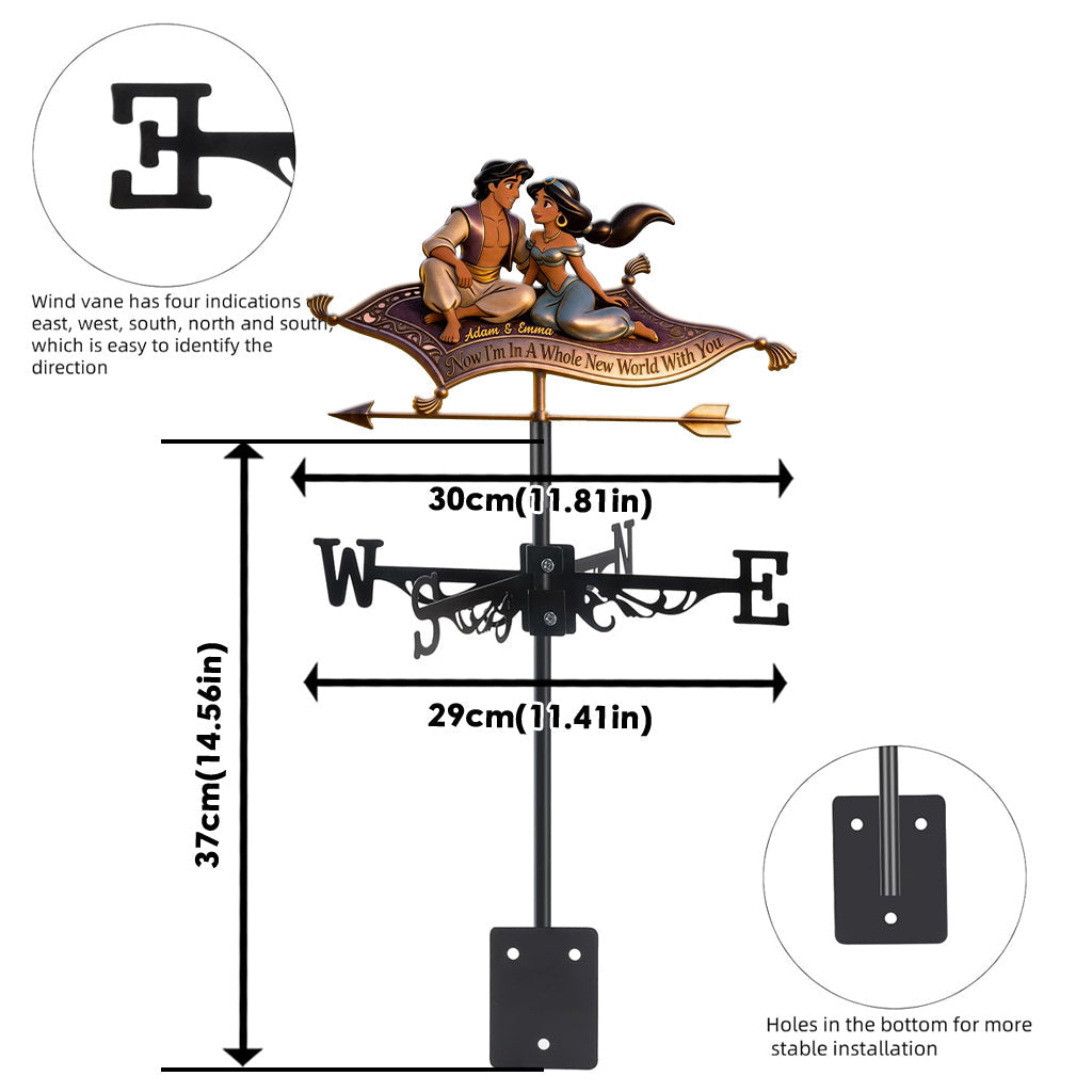 Personalized Magic Lamp Weather Vane Custom Name Gift Weather Vane GradoCreations