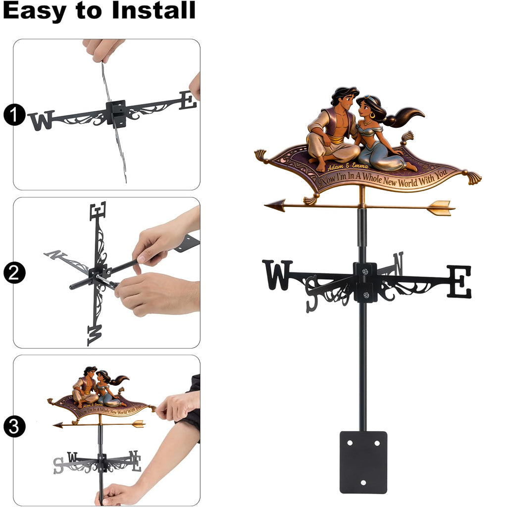 Personalized Magic Lamp Weather Vane Custom Name Gift Weather Vane GradoCreations