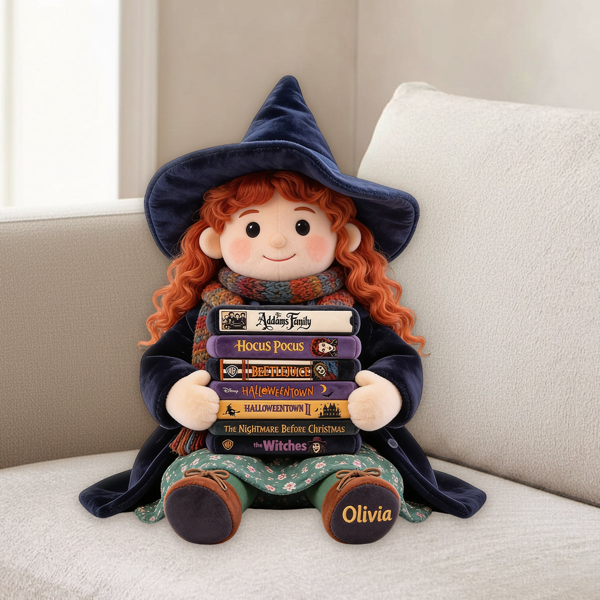 Personalized Halloween Witch Pillow Custom Gift for Her Pillow GradoCreations