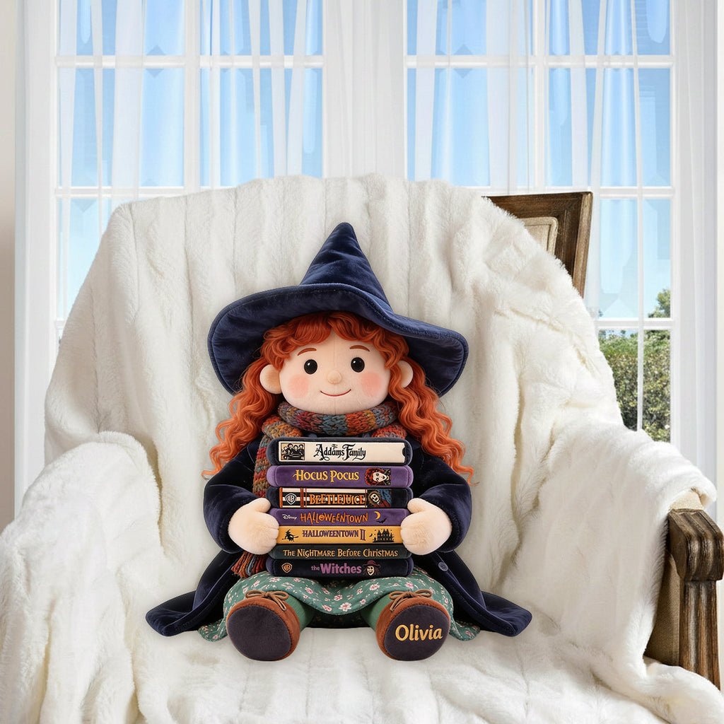 Personalized Halloween Witch Pillow Custom Gift for Her Pillow GradoCreations