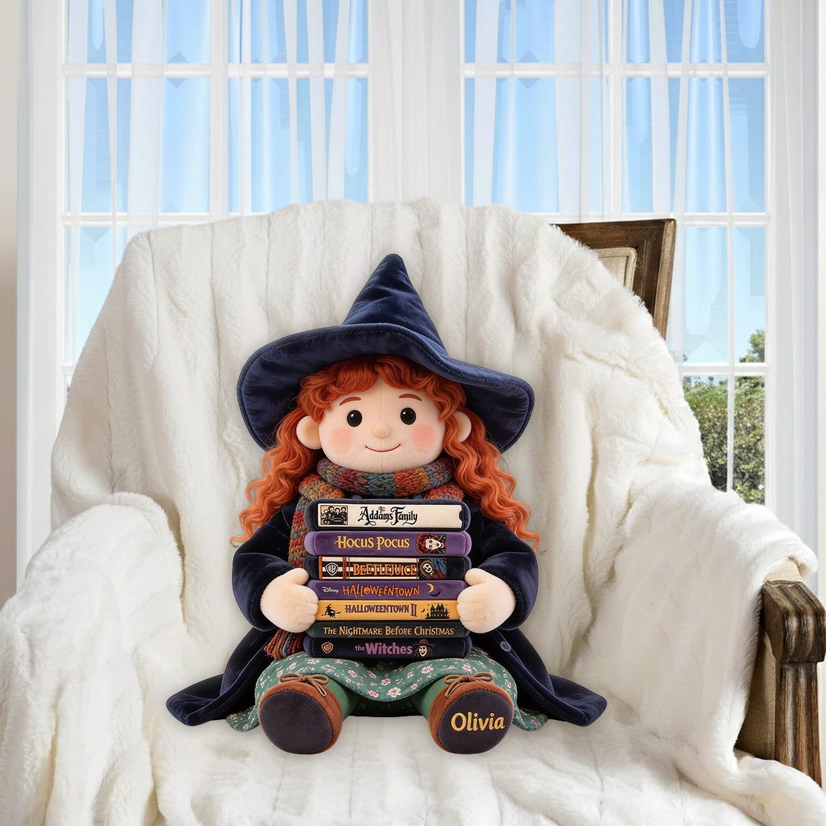 Personalized Halloween Witch Pillow Custom Gift for Her Pillow GradoCreations