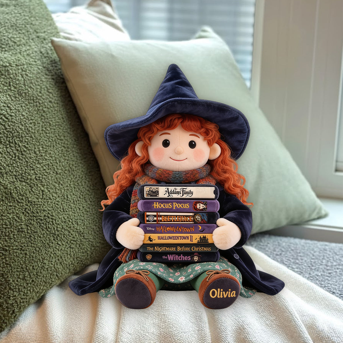 Personalized Halloween Witch Pillow Custom Gift for Her Pillow GradoCreations