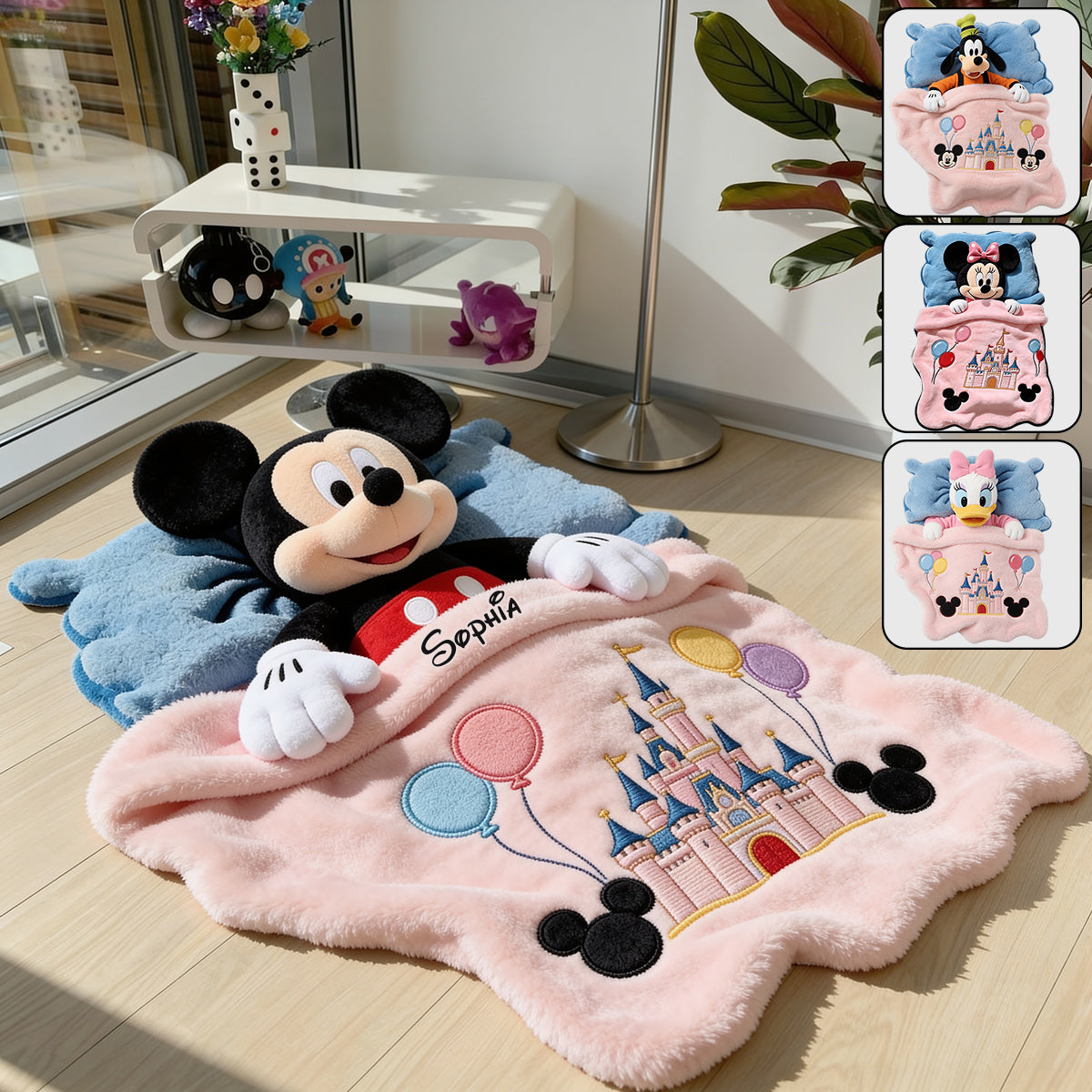 Personalized Non-Slip Tufted Rug for Kids with Disney Characters Non-Slip Tufted Rug GradoCreations