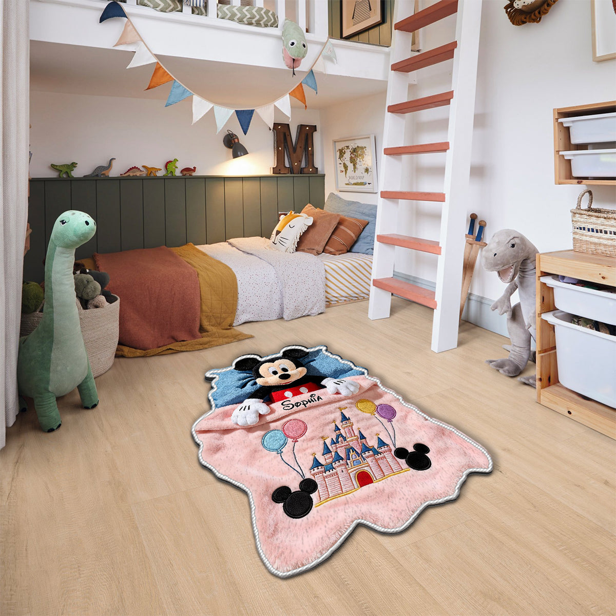 Personalized Non-Slip Tufted Rug for Kids with Disney Characters Non-Slip Tufted Rug GradoCreations