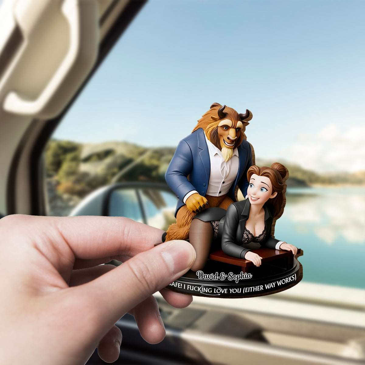 Personalized Car Visor Clip Custom Couple Gift | Drive Safe Shaped Car Visor Clip GradoCreations