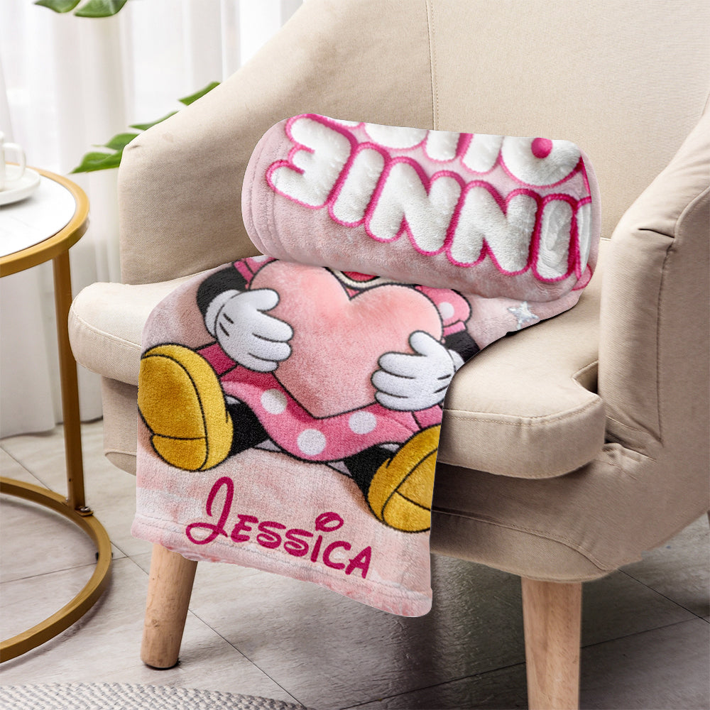 Personalized Minnie Mouse Blanket Custom Name Kids Gift Blanket GradoCreations