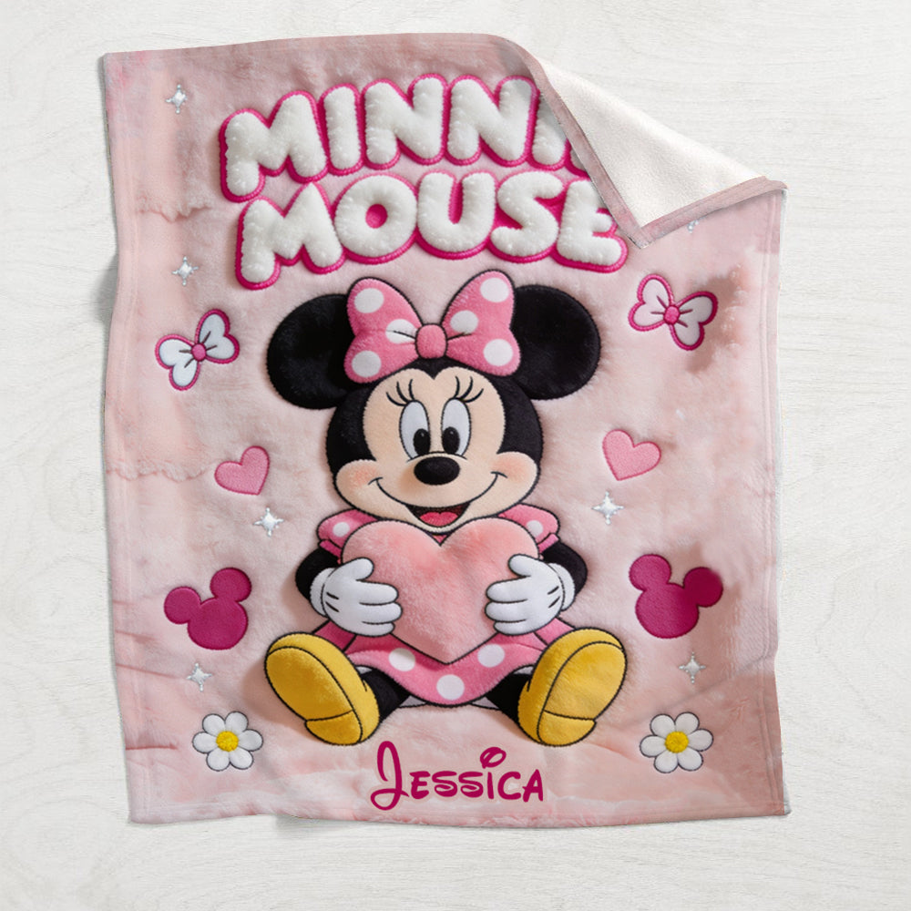 Personalized Minnie Mouse Blanket Custom Name Kids Gift Blanket GradoCreations