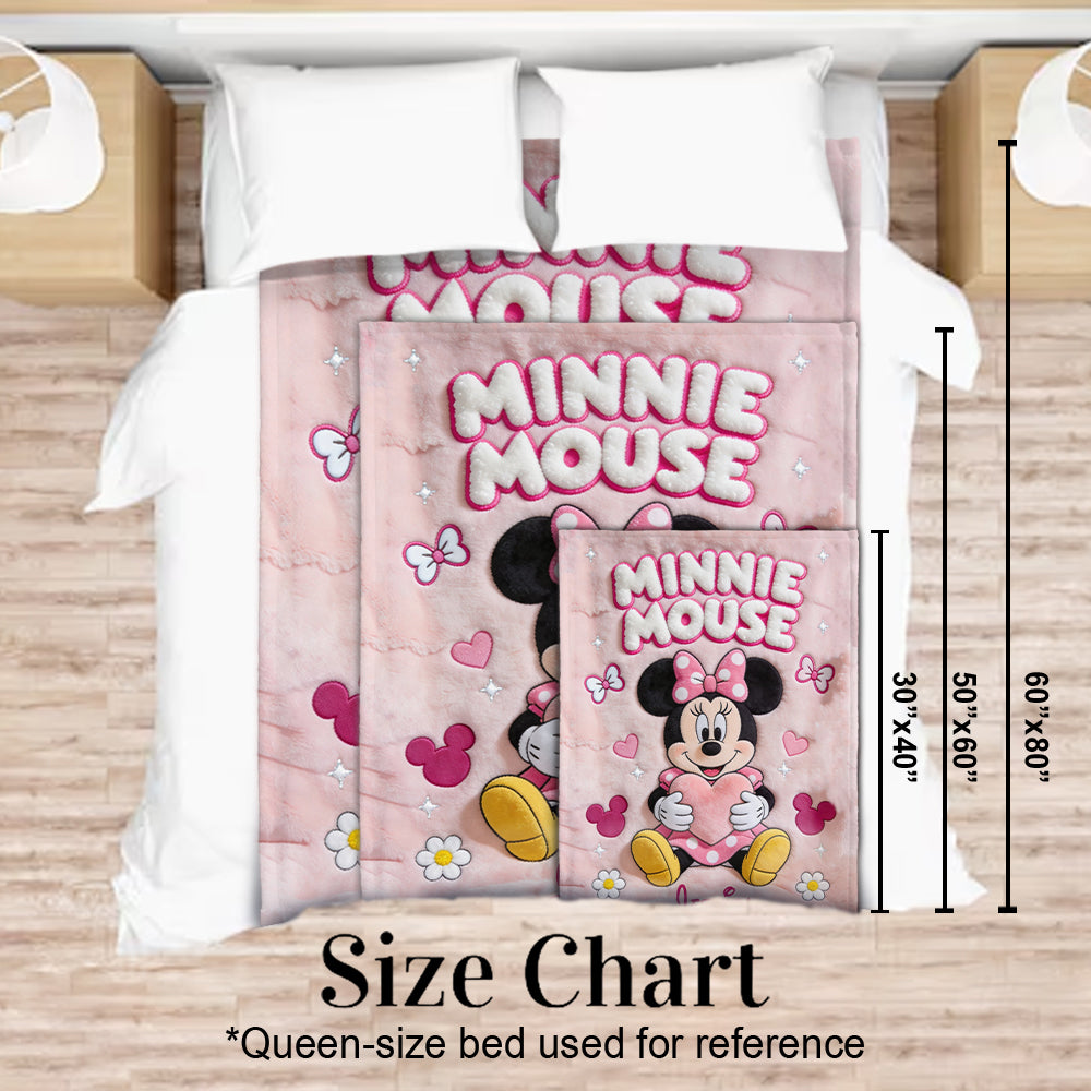 Personalized Minnie Mouse Blanket Custom Name Kids Gift Blanket GradoCreations