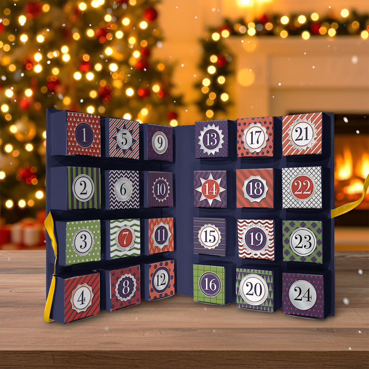 Personalized Folded Advent Calendar with Ornaments for Christmas Folded Advent Calendar With Ornaments GradoCreations