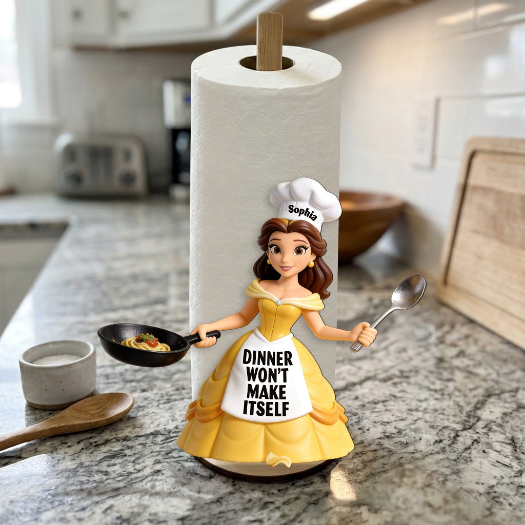 Personalized Beauty and The Beast Paper Towel Stand Custom Name Kitchen Decor Paper Towel Stand GradoCreations