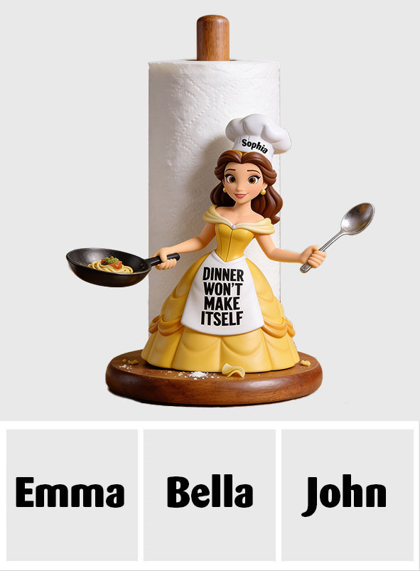Personalized Beauty and The Beast Paper Towel Stand Custom Name Kitchen Decor Paper Towel Stand GradoCreations