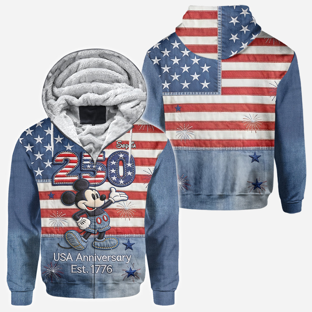 Personalized 250th Anniversary Mickey Mouse All Over Shirt for Kids All Over Shirt GradoCreations
