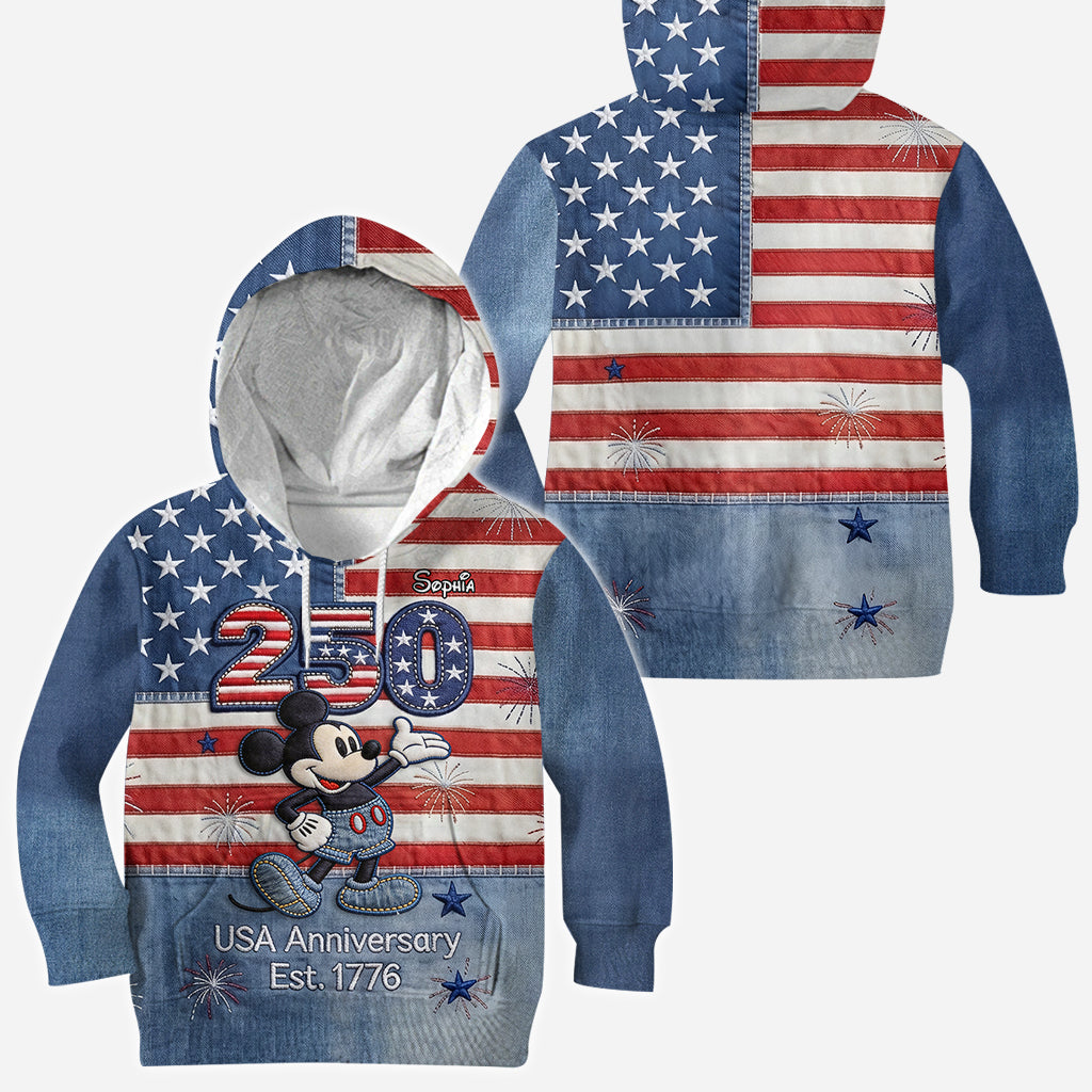 Personalized 250th Anniversary Mickey Mouse All Over Shirt for Kids All Over Shirt GradoCreations