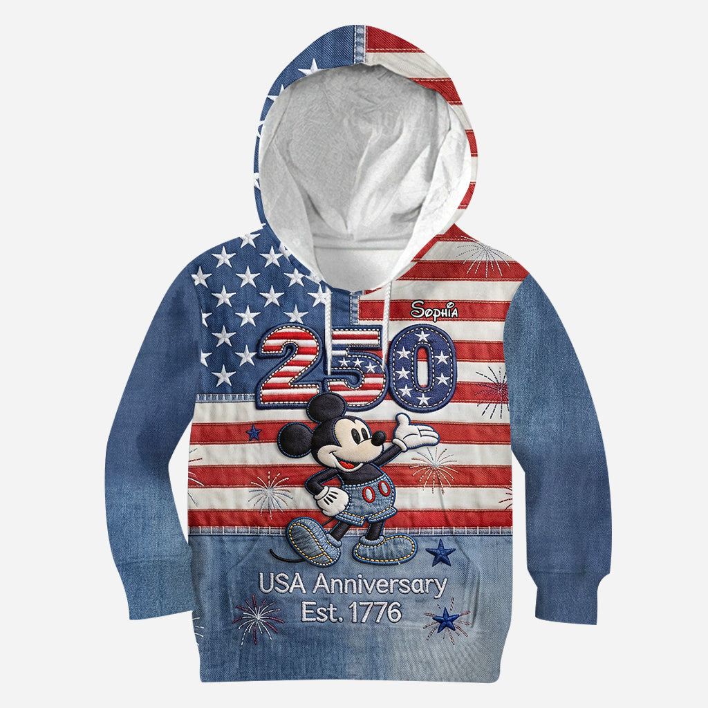 Personalized 250th Anniversary Mickey Mouse All Over Shirt for Kids All Over Shirt GradoCreations