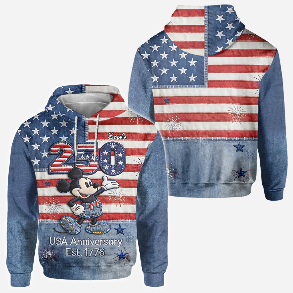 Personalized 250th Anniversary Mickey Mouse All Over Shirt for Kids All Over Shirt GradoCreations