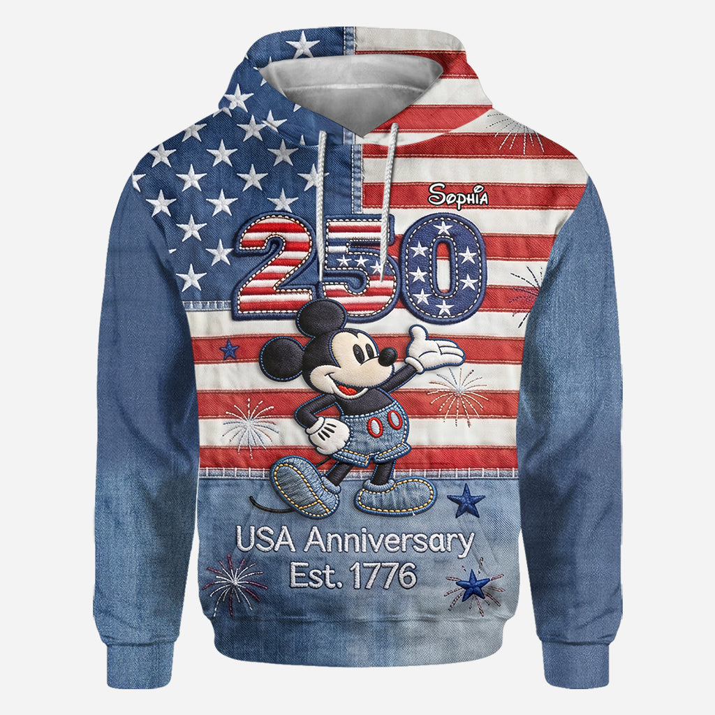 Personalized 250th Anniversary Mickey Mouse All Over Shirt for Kids All Over Shirt GradoCreations