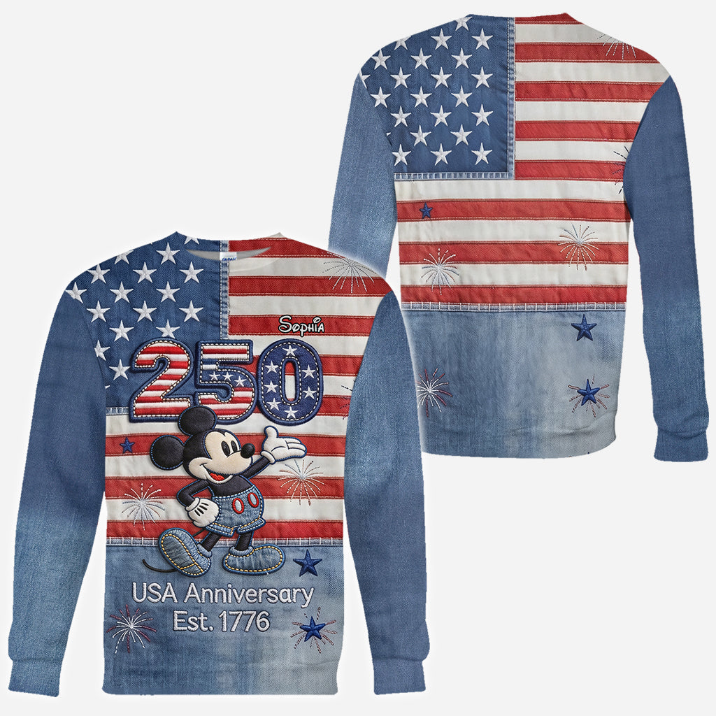 Personalized 250th Anniversary Mickey Mouse All Over Shirt for Kids All Over Shirt GradoCreations