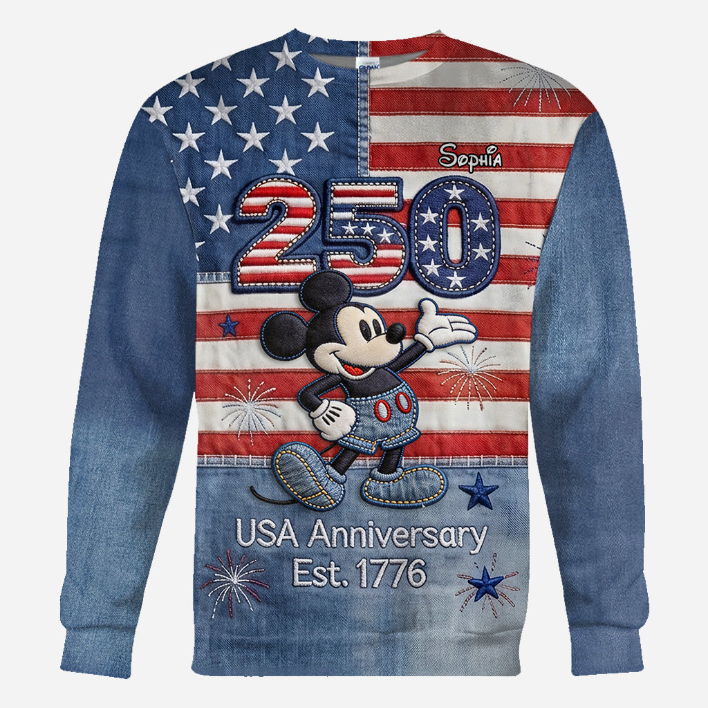 Personalized 250th Anniversary Mickey Mouse All Over Shirt for Kids All Over Shirt GradoCreations