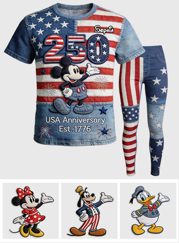 Personalized 250th Anniversary Mickey Mouse All Over Shirt for Kids All Over Shirt GradoCreations