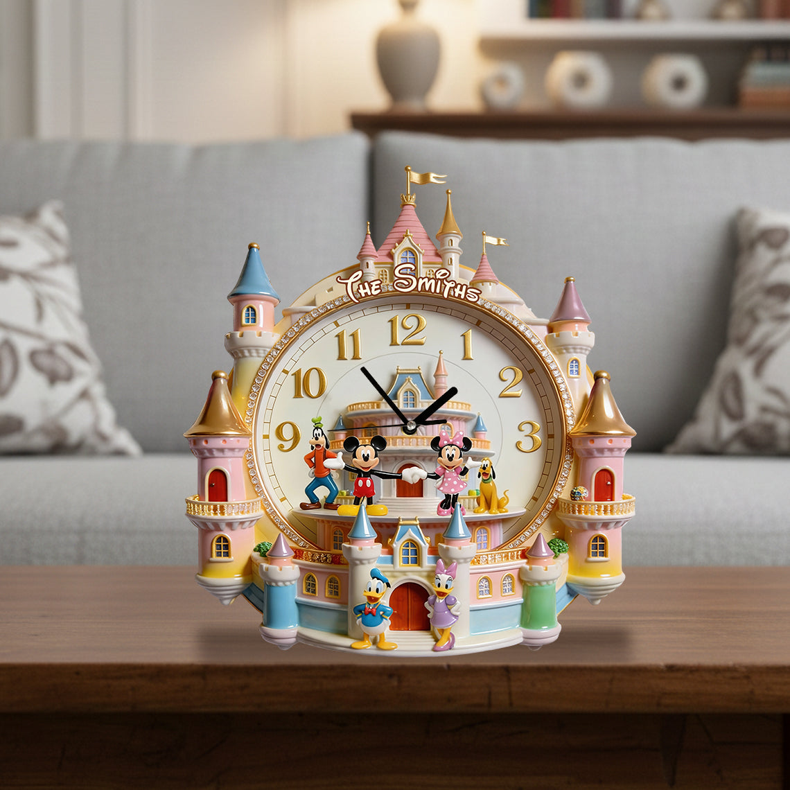 Personalized Magical Castle Mouse Desk Clock Plaque Gift Desk Clock Plaque GradoCreations