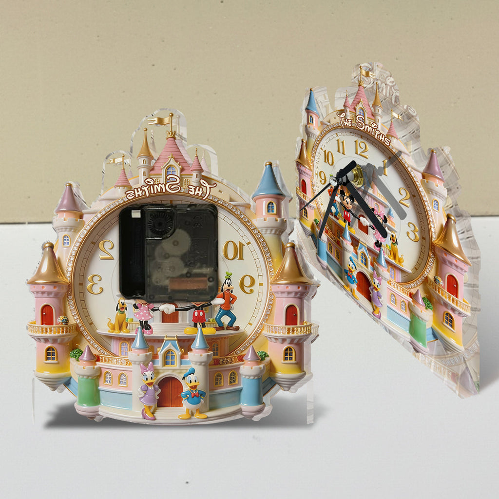 Personalized Magical Castle Mouse Desk Clock Plaque Gift Desk Clock Plaque GradoCreations