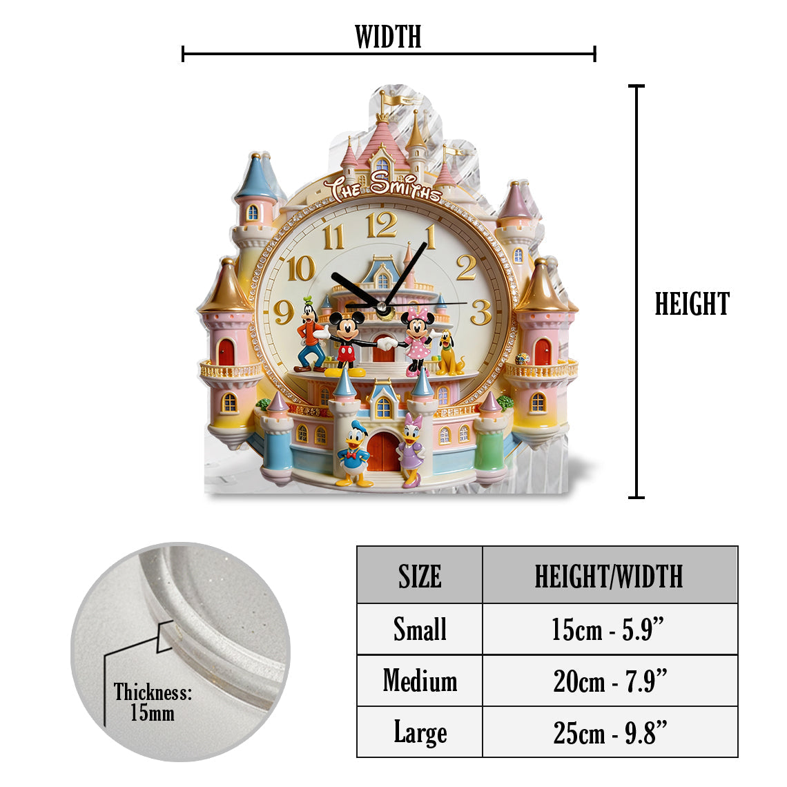 Personalized Magical Castle Mouse Desk Clock Plaque Gift Desk Clock Plaque GradoCreations