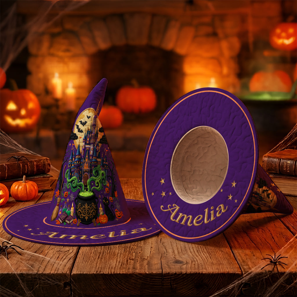 Personalized Halloween Witch Hat Quilt Custom Name Gift Quilt Witch Hat GradoCreations