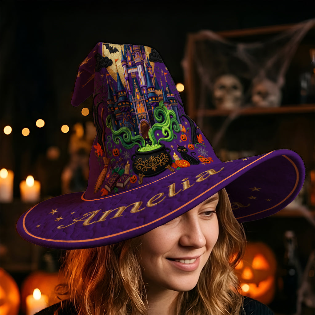 Personalized Halloween Witch Hat Quilt Custom Name Gift Quilt Witch Hat GradoCreations