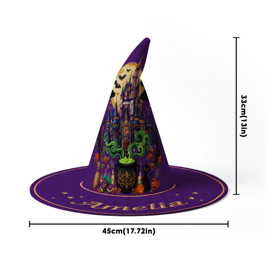 Personalized Halloween Witch Hat Quilt Custom Name Gift Quilt Witch Hat GradoCreations