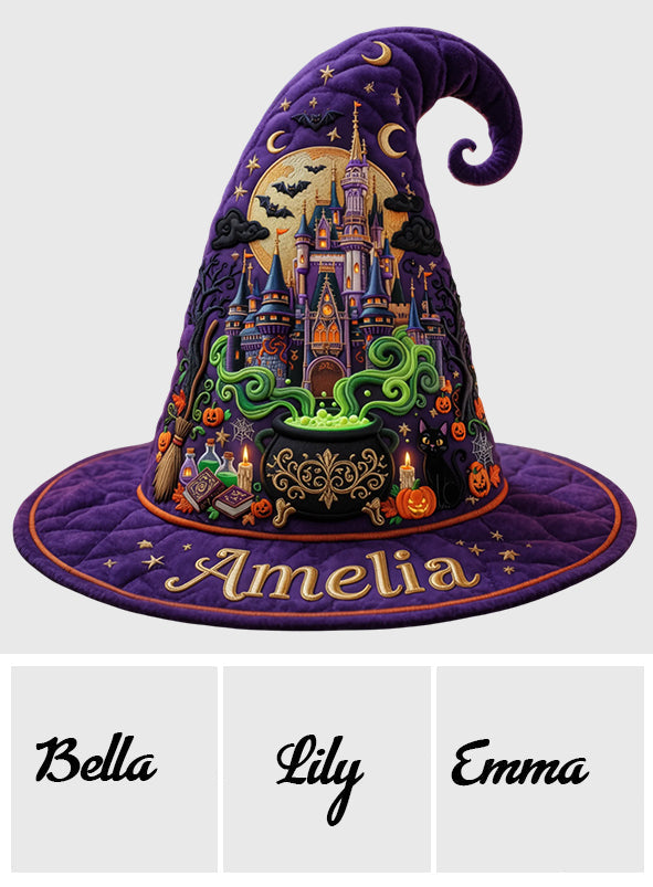 Personalized Halloween Witch Hat Quilt Custom Name Gift Quilt Witch Hat GradoCreations