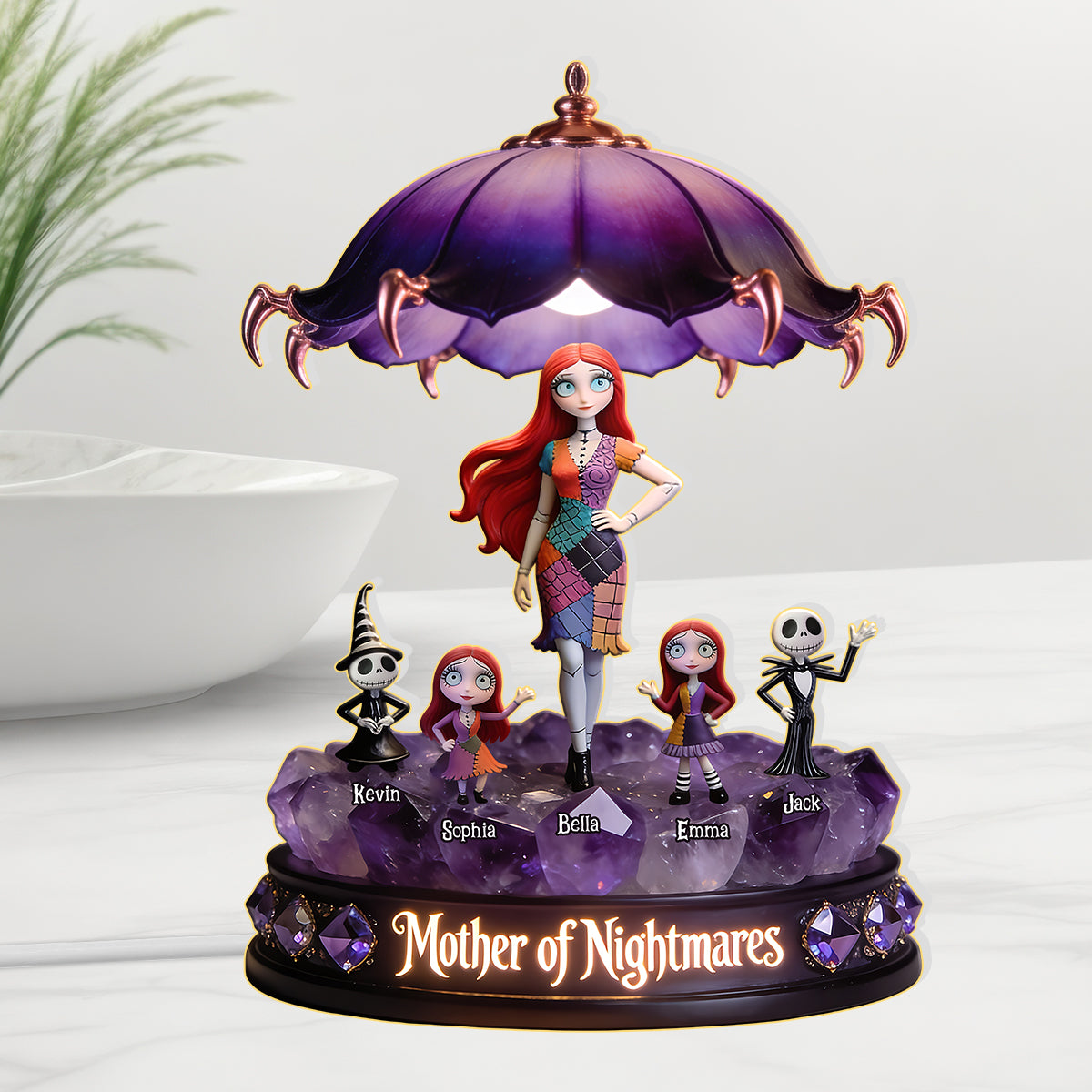 Personalized Acrylic LED Night Light with Nightmare Design for Kids Acrylic LED Night Light GradoCreations