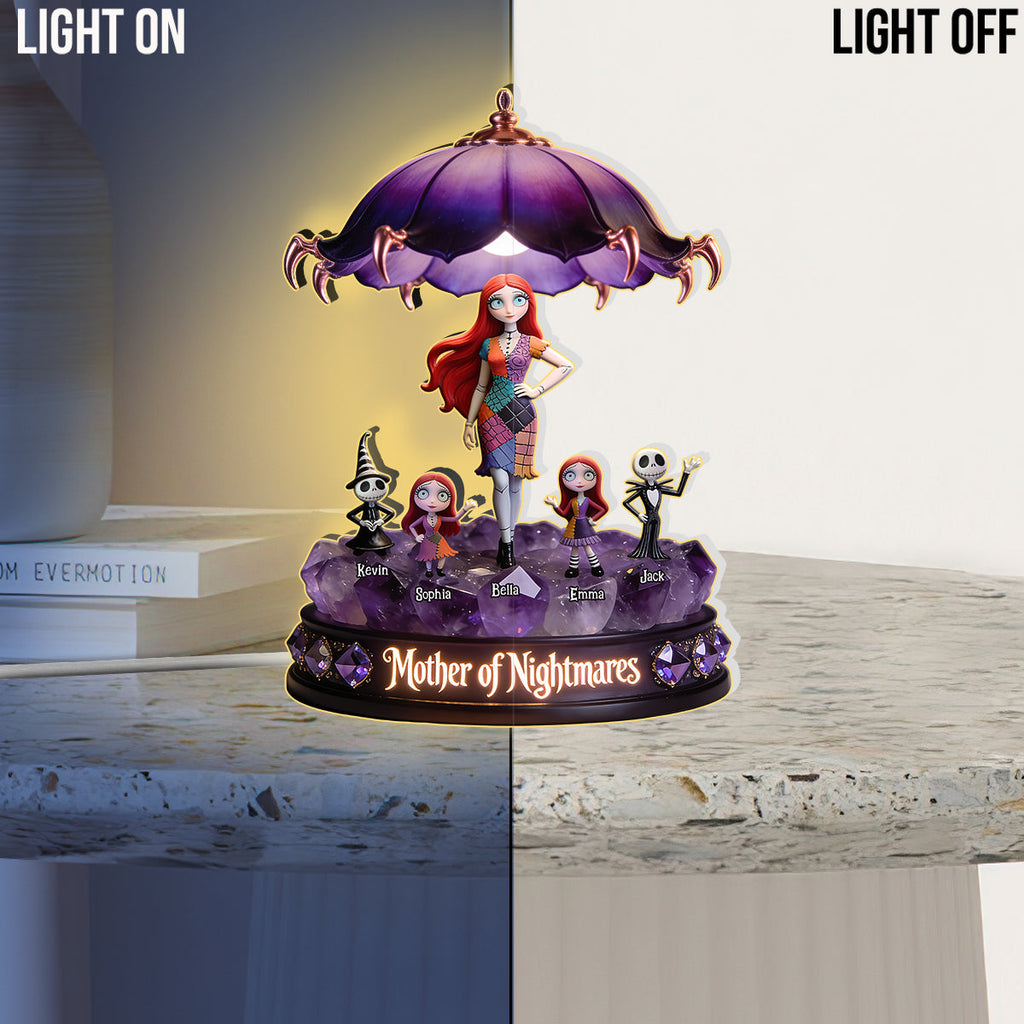 Personalized Acrylic LED Night Light with Nightmare Design for Kids Acrylic LED Night Light GradoCreations