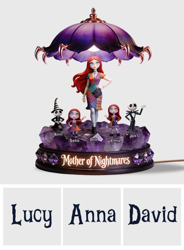 Personalized Acrylic LED Night Light with Nightmare Design for Kids Acrylic LED Night Light GradoCreations