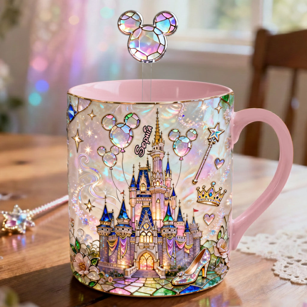 Personalized Magical Castle Mouse Set Accent Mug & Stirrer Gift Set Accent Mug with Acrylic Stirrers GradoCreations