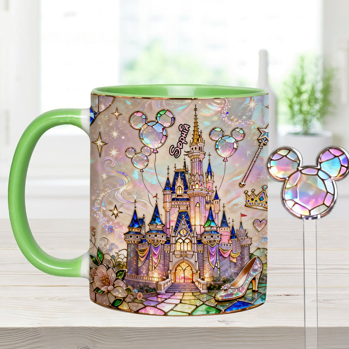 Personalized Magical Castle Mouse Set Accent Mug & Stirrer Gift Set Accent Mug with Acrylic Stirrers GradoCreations