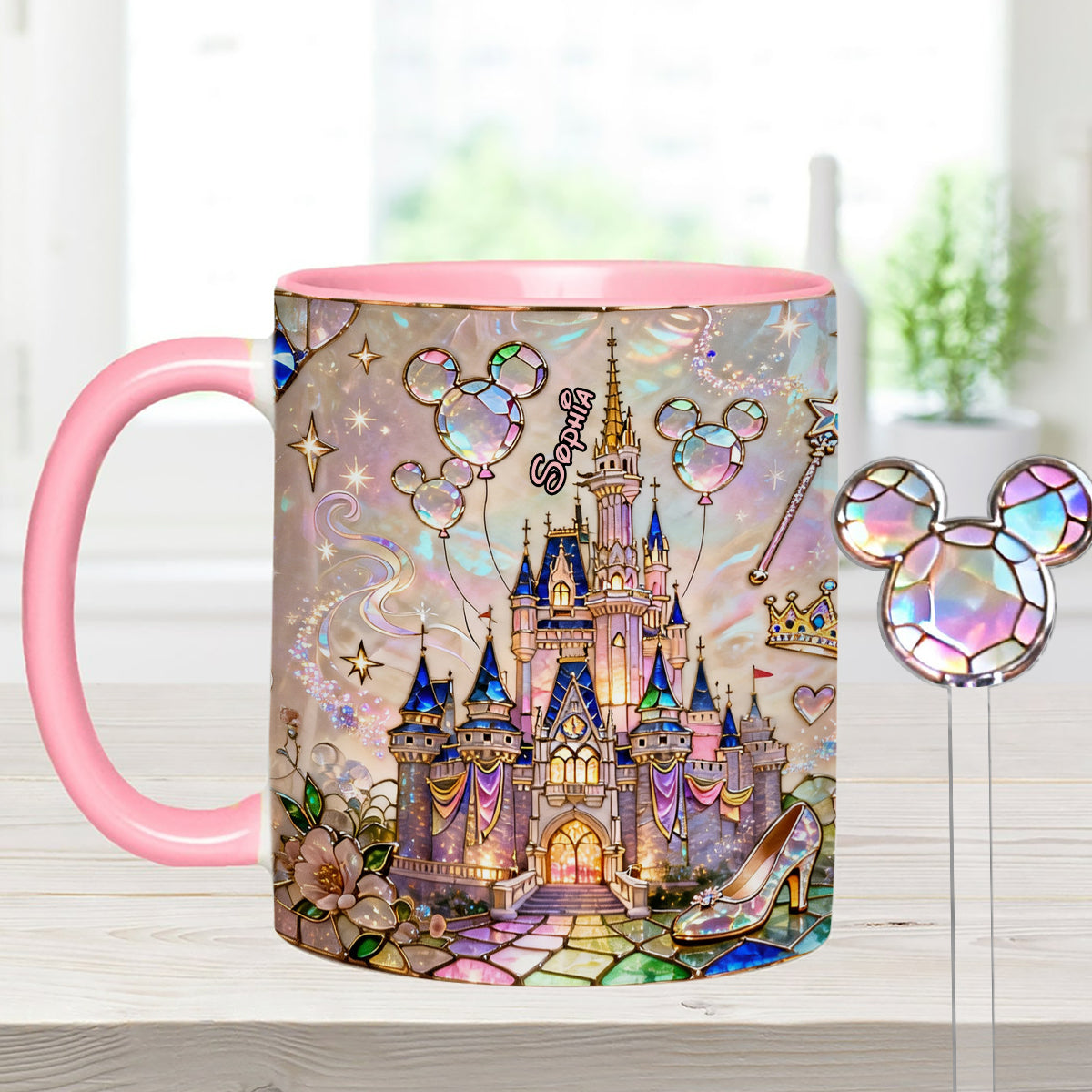 Personalized Magical Castle Mouse Set Accent Mug & Stirrer Gift Set Accent Mug with Acrylic Stirrers GradoCreations