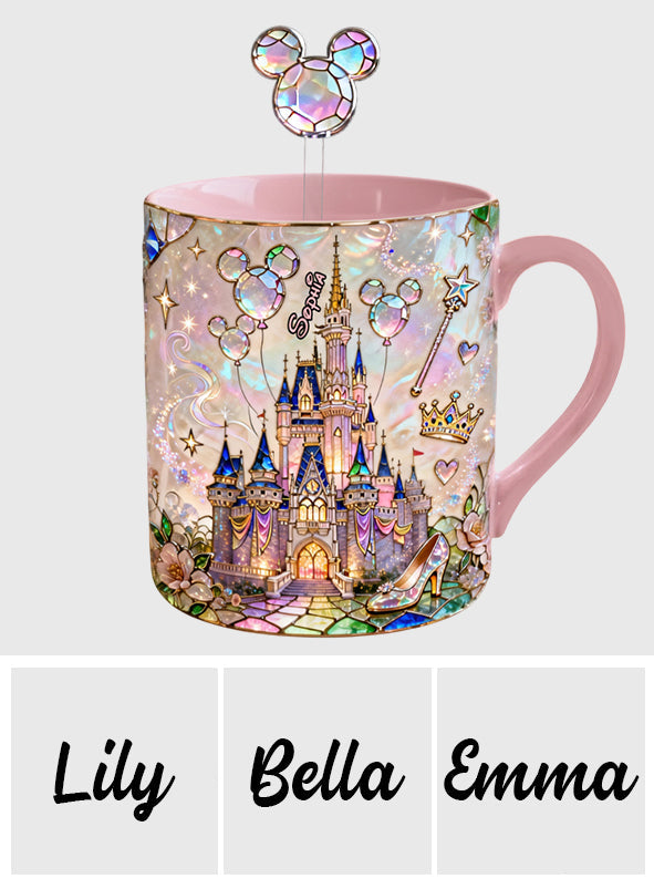 Personalized Magical Castle Mouse Set Accent Mug & Stirrer Gift Set Accent Mug with Acrylic Stirrers GradoCreations
