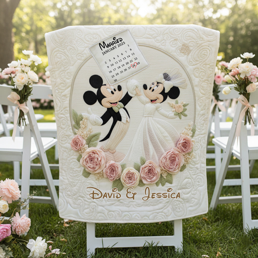 Personalized Mickey Mouse Chair Cover Set for Wedding Anniversary Gift Chair Cover Set GradoCreations