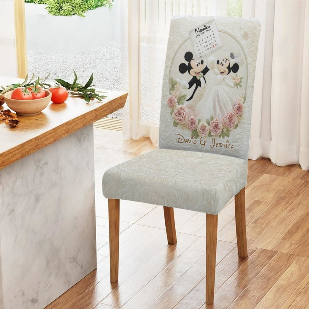 Personalized Mickey Mouse Chair Cover Set for Wedding Anniversary Gift Chair Cover Set GradoCreations