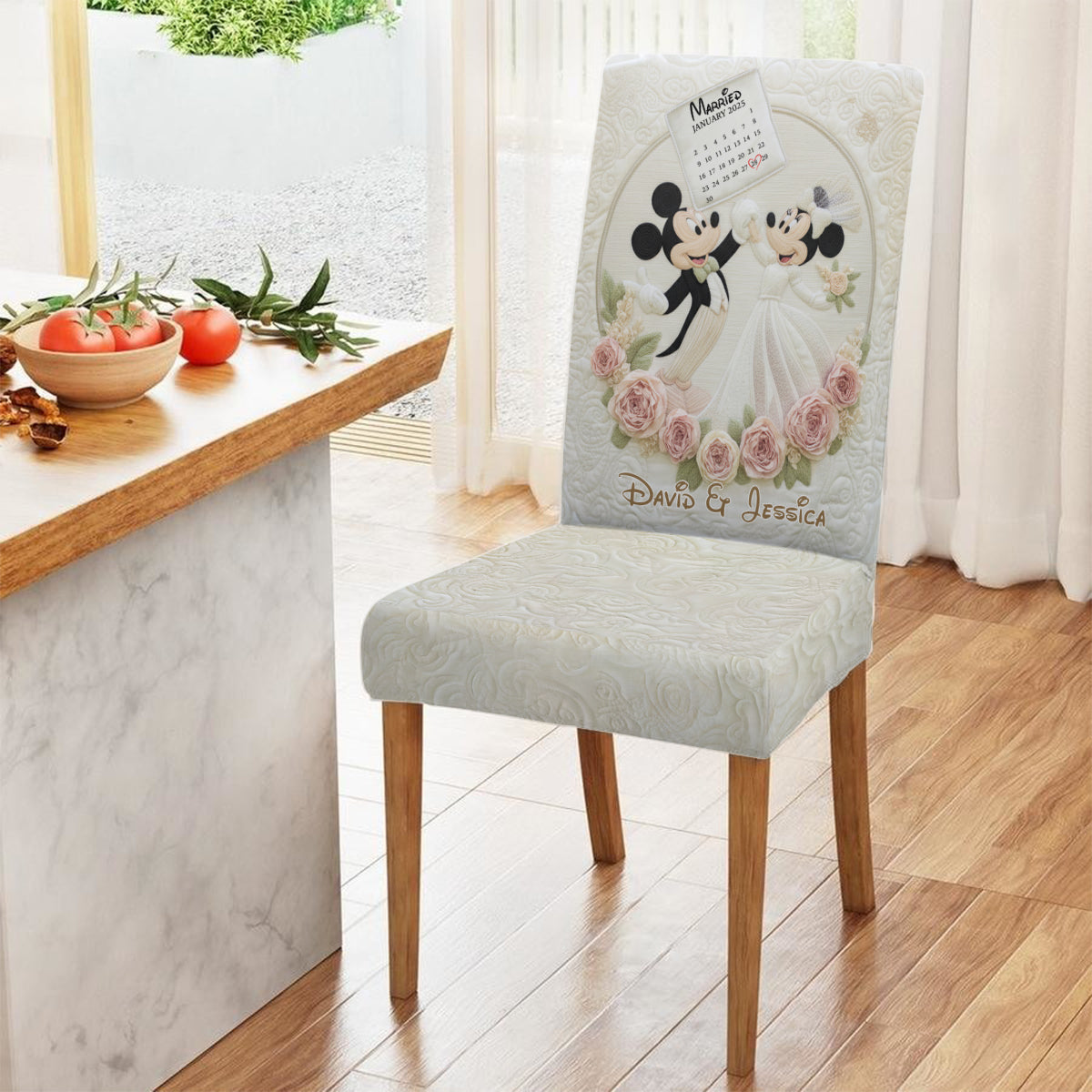 Personalized Mickey Mouse Chair Cover Set for Wedding Anniversary Gift Chair Cover Set GradoCreations