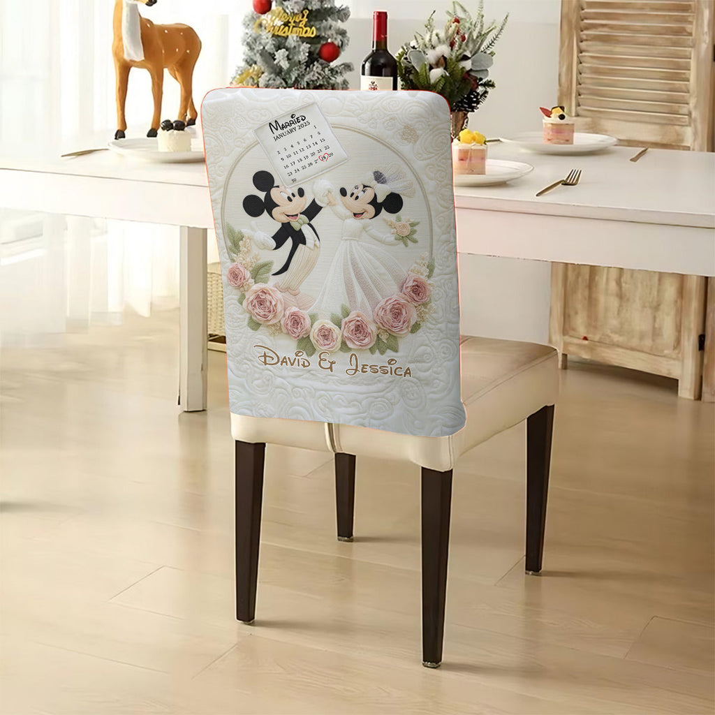 Personalized Mickey Mouse Chair Cover Set for Wedding Anniversary Gift Chair Cover Set GradoCreations