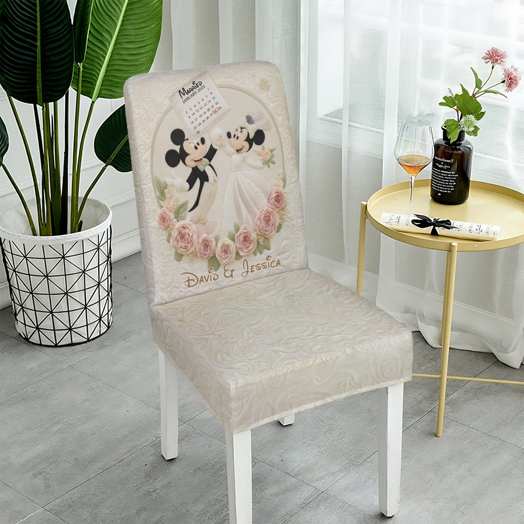 Personalized Mickey Mouse Chair Cover Set for Wedding Anniversary Gift Chair Cover Set GradoCreations