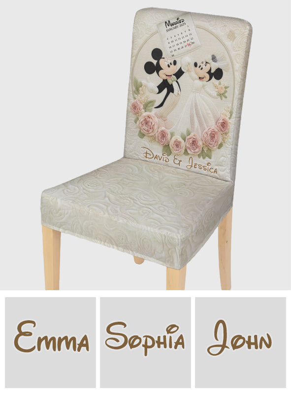Personalized Mickey Mouse Chair Cover Set for Wedding Anniversary Gift Chair Cover Set GradoCreations