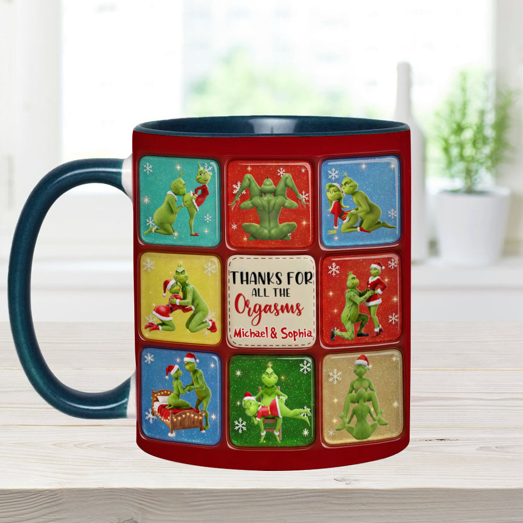 Personalized Grinch Christmas Accent Mug Custom Gift for Couple Accent Mug GradoCreations