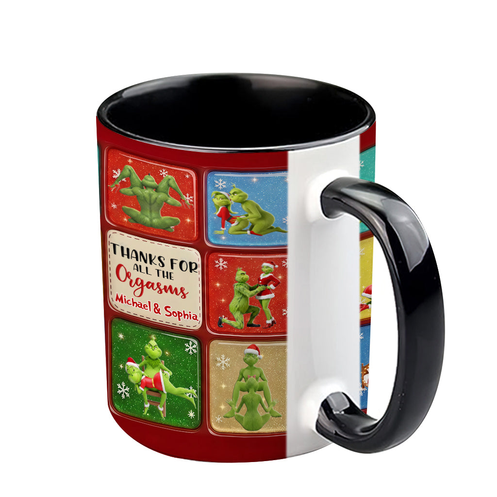 Personalized Grinch Christmas Accent Mug Custom Gift for Couple Accent Mug GradoCreations