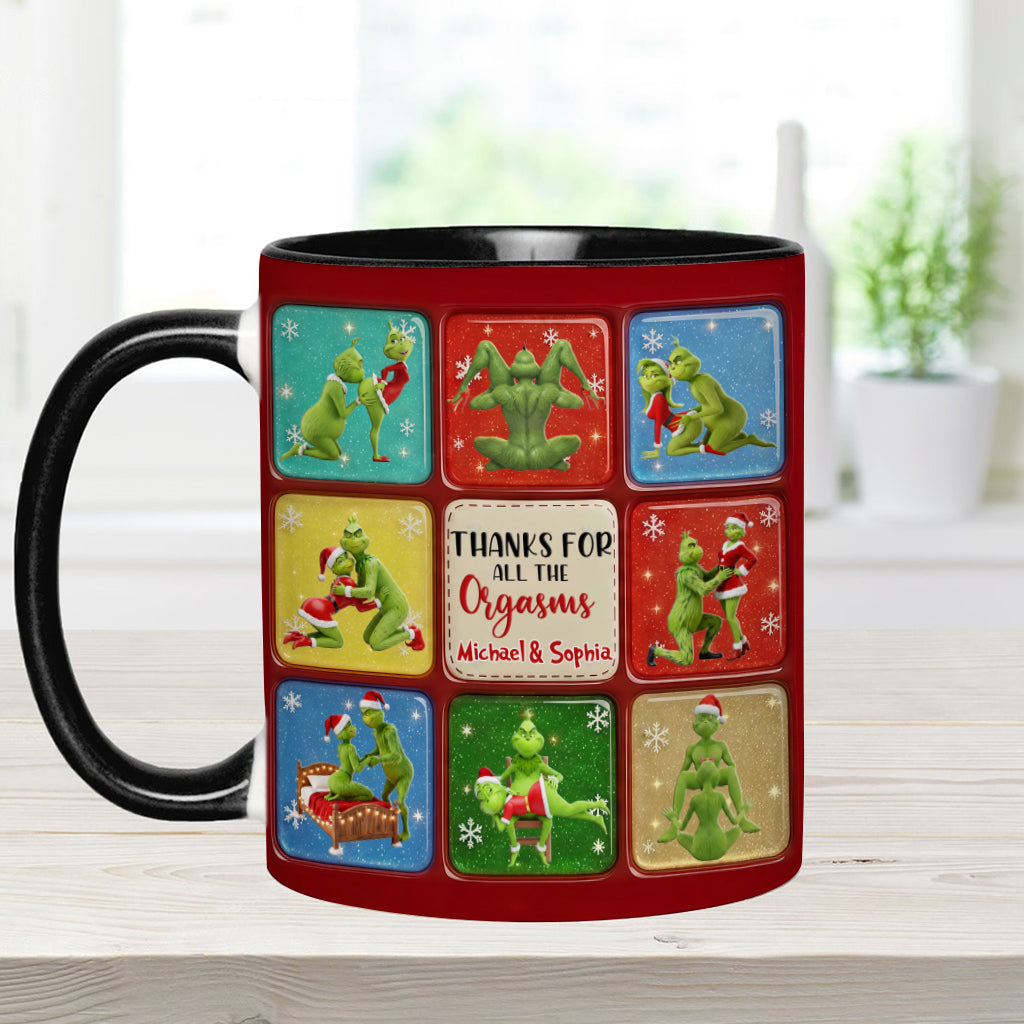 Personalized Grinch Christmas Accent Mug Custom Gift for Couple Accent Mug GradoCreations